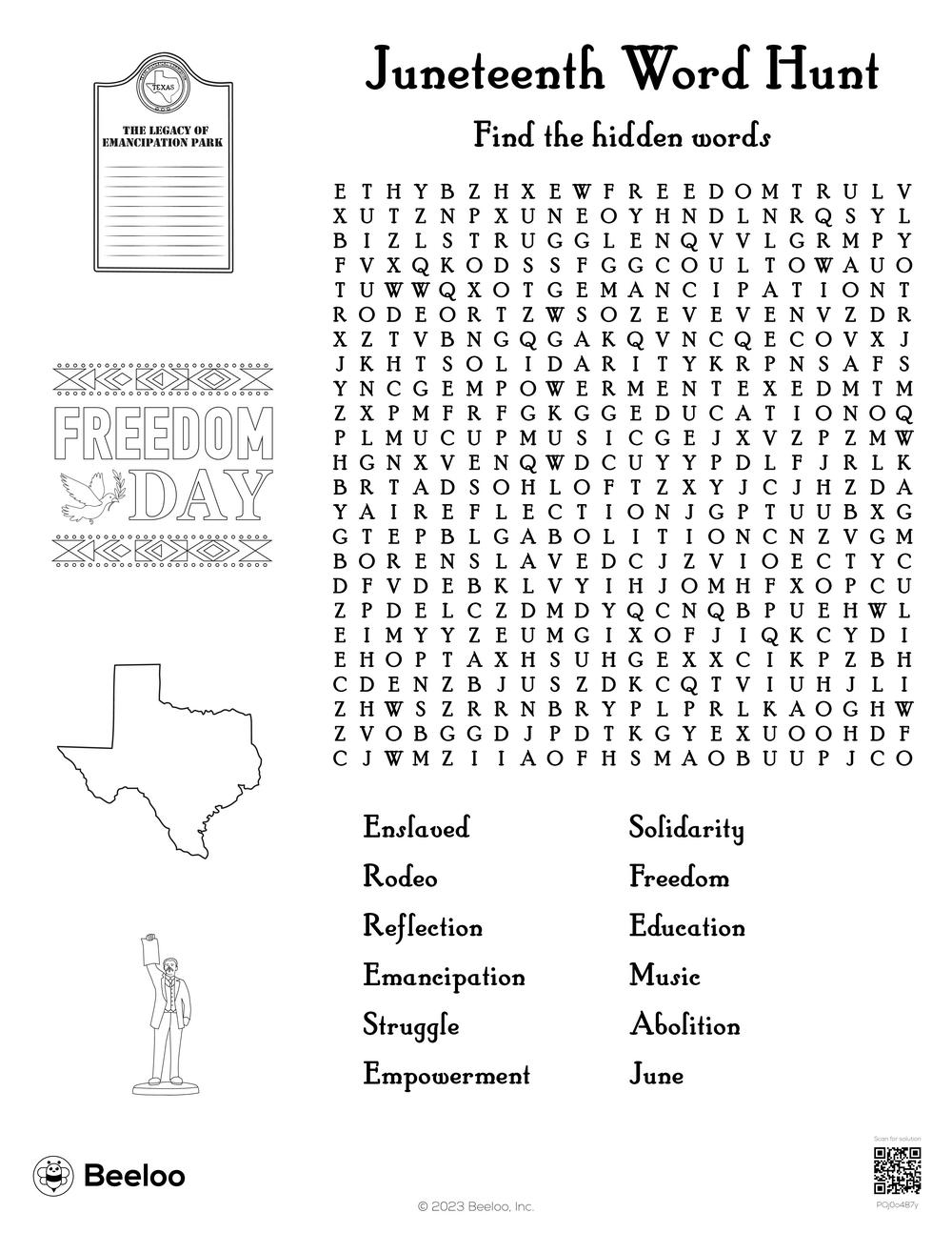 Juneteenth Word Hunt Beeloo Printable Crafts And Activities For Kids Juneteenth Word Hunt Beeloo Printable Crafts And Activities For Kids