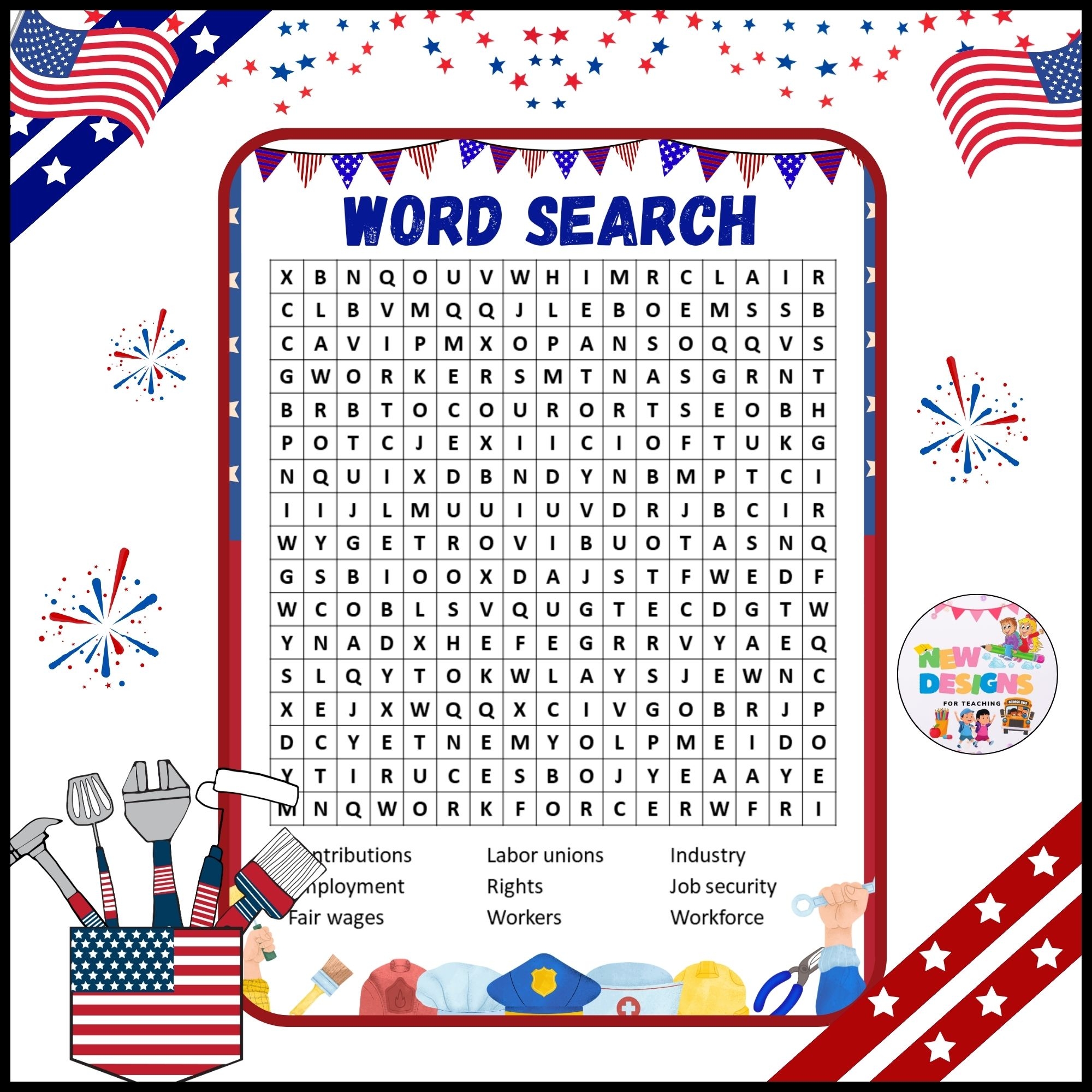 Labor Day Word Search Activity Printable Worksheets For Kids Labor Day Word Search Activity Printable Worksheets For Kids