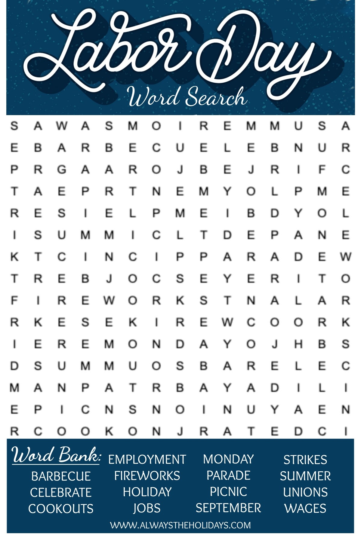 Labor Day Word Search Printable Free Word Find U0026 Answer Key Labor Day Word Search Printable Free Word Find U0026 Answer Key