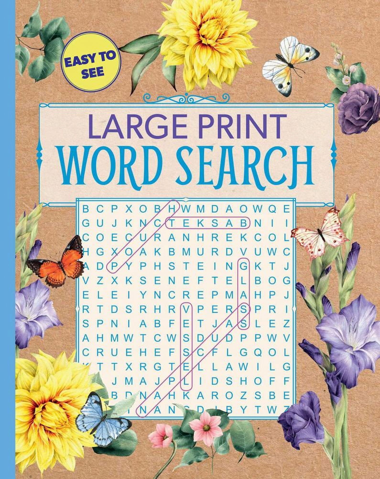 Large Print Floral Word Search Paperback Walmart