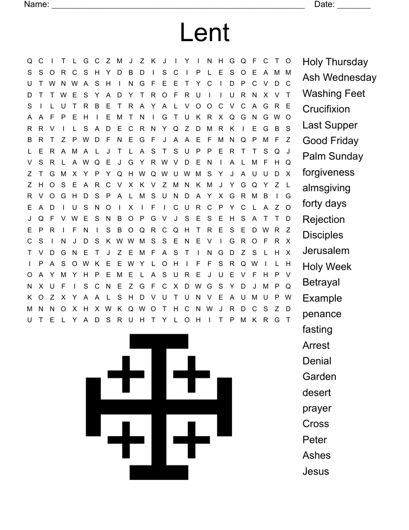 Lent Word Search WordMint Lent Word Search WordMint