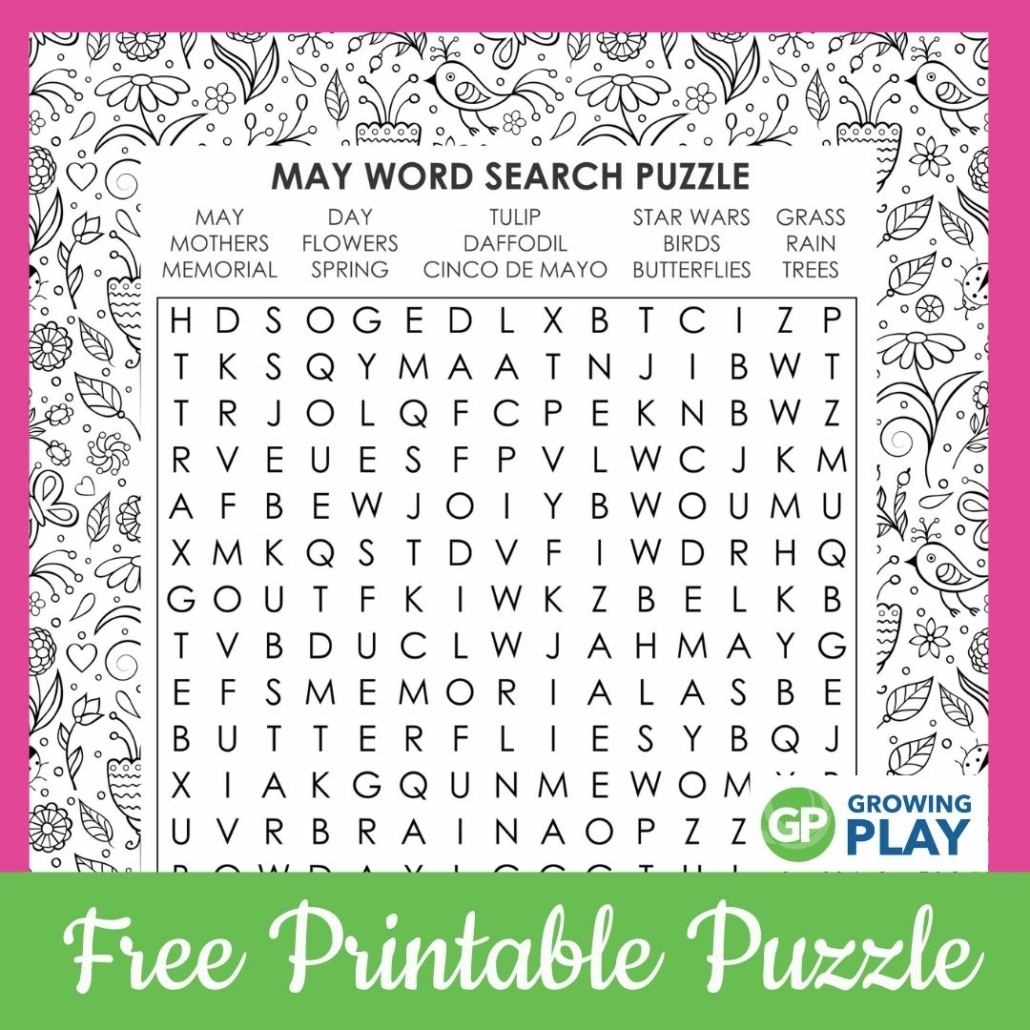 May Word Search Printable Free Growing Play May Word Search Printable Free Growing Play