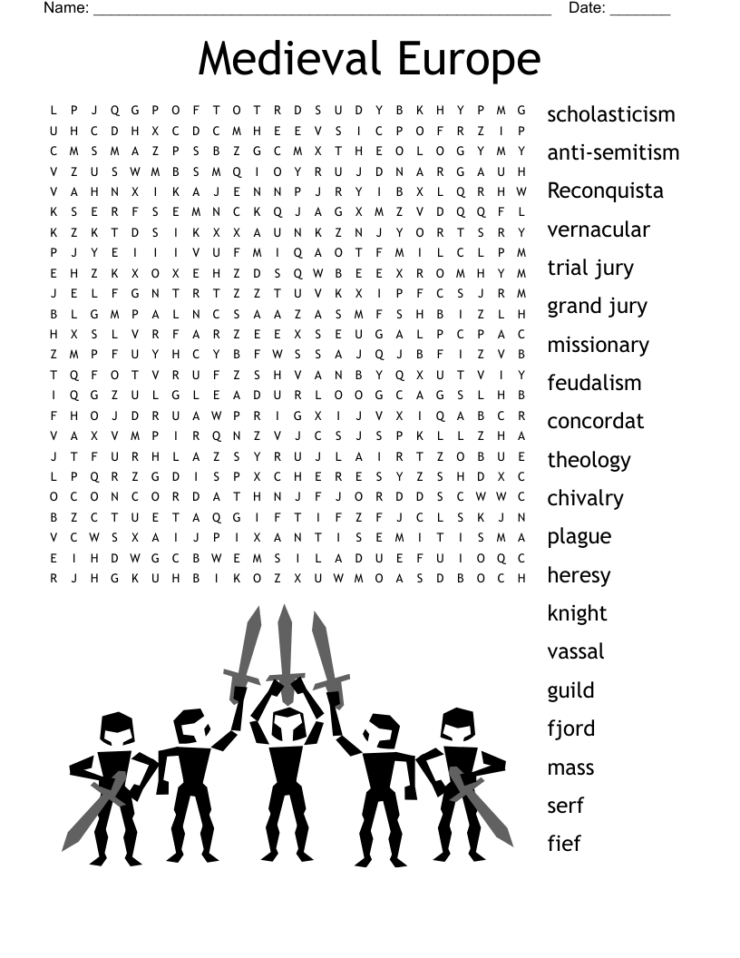 Medieval Europe Word Search WordMint Medieval Europe Word Search WordMint