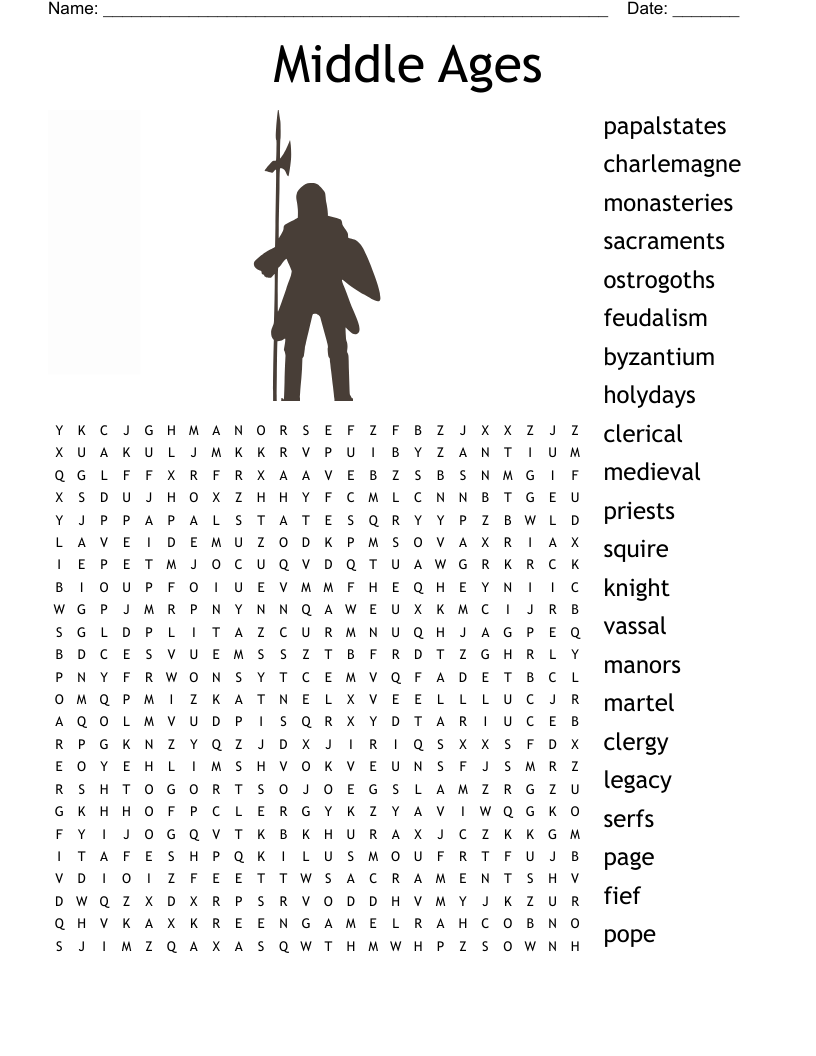 Medieval Word Search WordMint Medieval Word Search WordMint