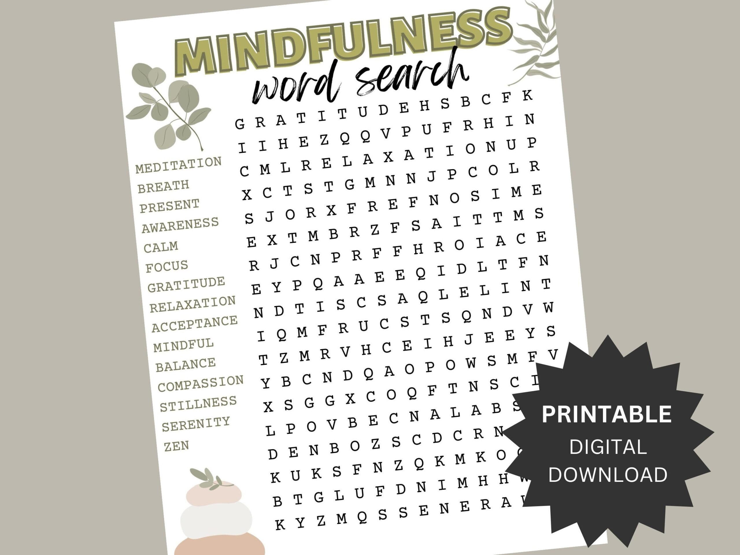 Mindfulness Word Search Puzzle Printable Relaxing And Challenging Activity Etsy UK Mindfulness Word Search Puzzle Printable Relaxing And Challenging Activity Etsy UK