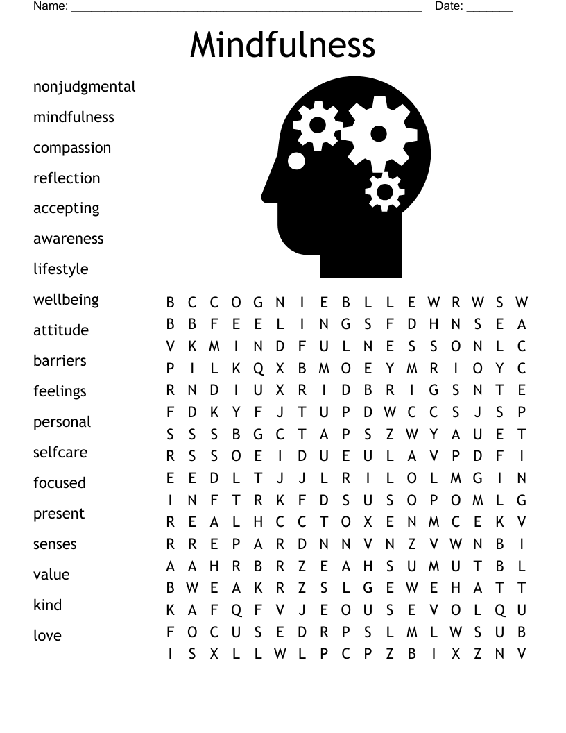 Mindfulness Word Search WordMint Mindfulness Word Search WordMint