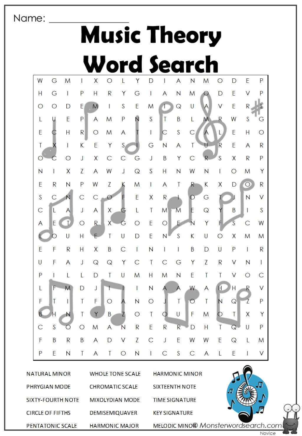 Printable Music Word Search Printable Music Word Search
