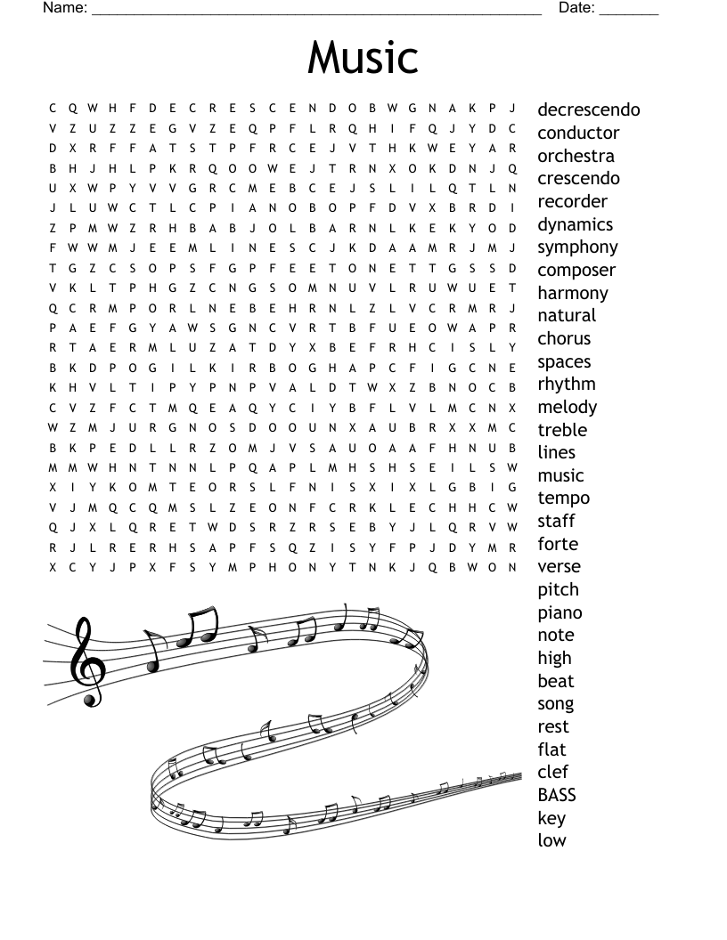 Music Word Search WordMint Music Word Search WordMint