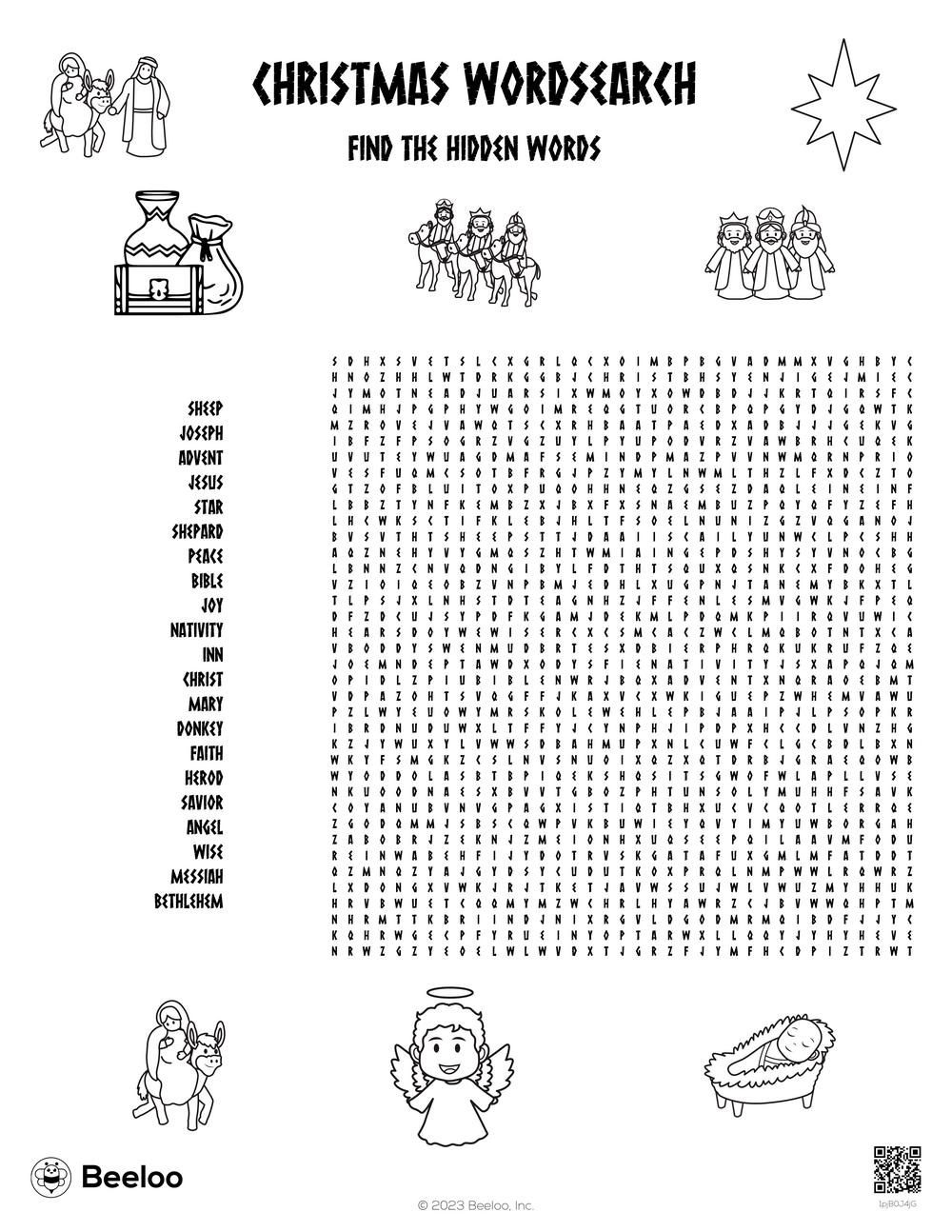 Nativity themed Word Searches Beeloo Printable Crafts And Nativity themed Word Searches Beeloo Printable Crafts And