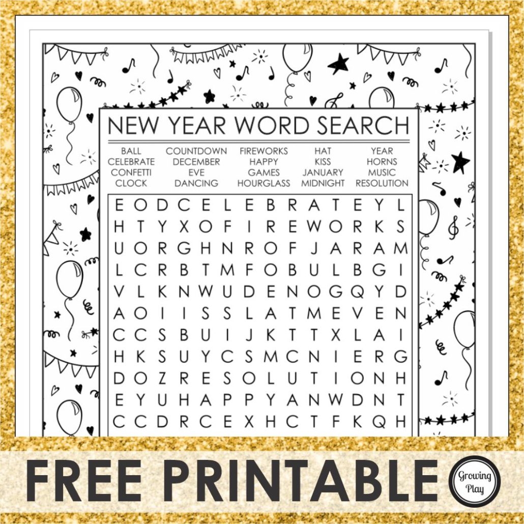 Free Printable Word Search New Years