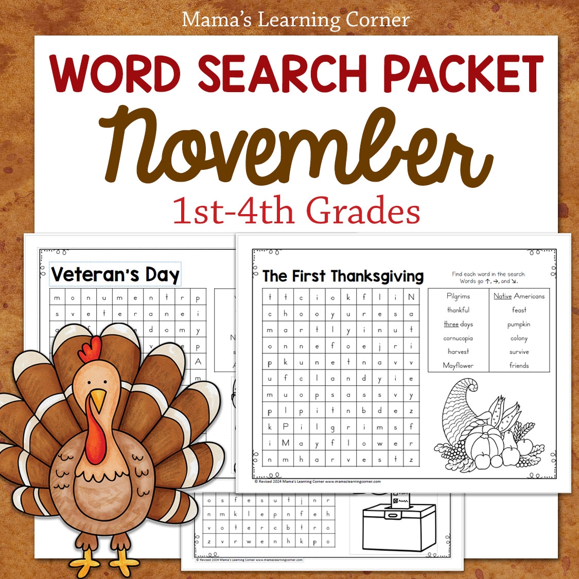 November Word Search Packet Thanksgiving Veteran s Day Turkeys Mamas Learning Corner November Word Search Packet Thanksgiving Veteran s Day Turkeys Mamas Learning Corner