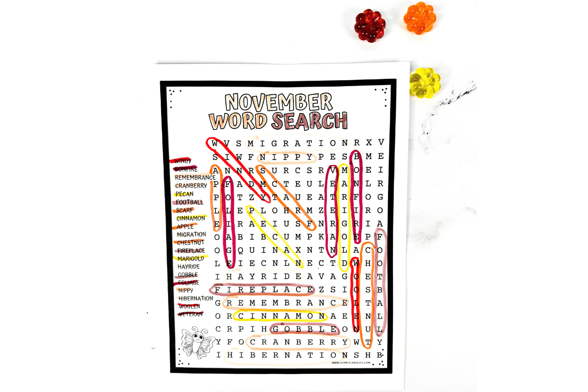 November Word Search Printable Free Worksheet November Word Search Printable Free Worksheet
