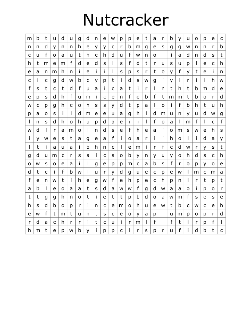 Nutcracker Word Search WordMint Nutcracker Word Search WordMint
