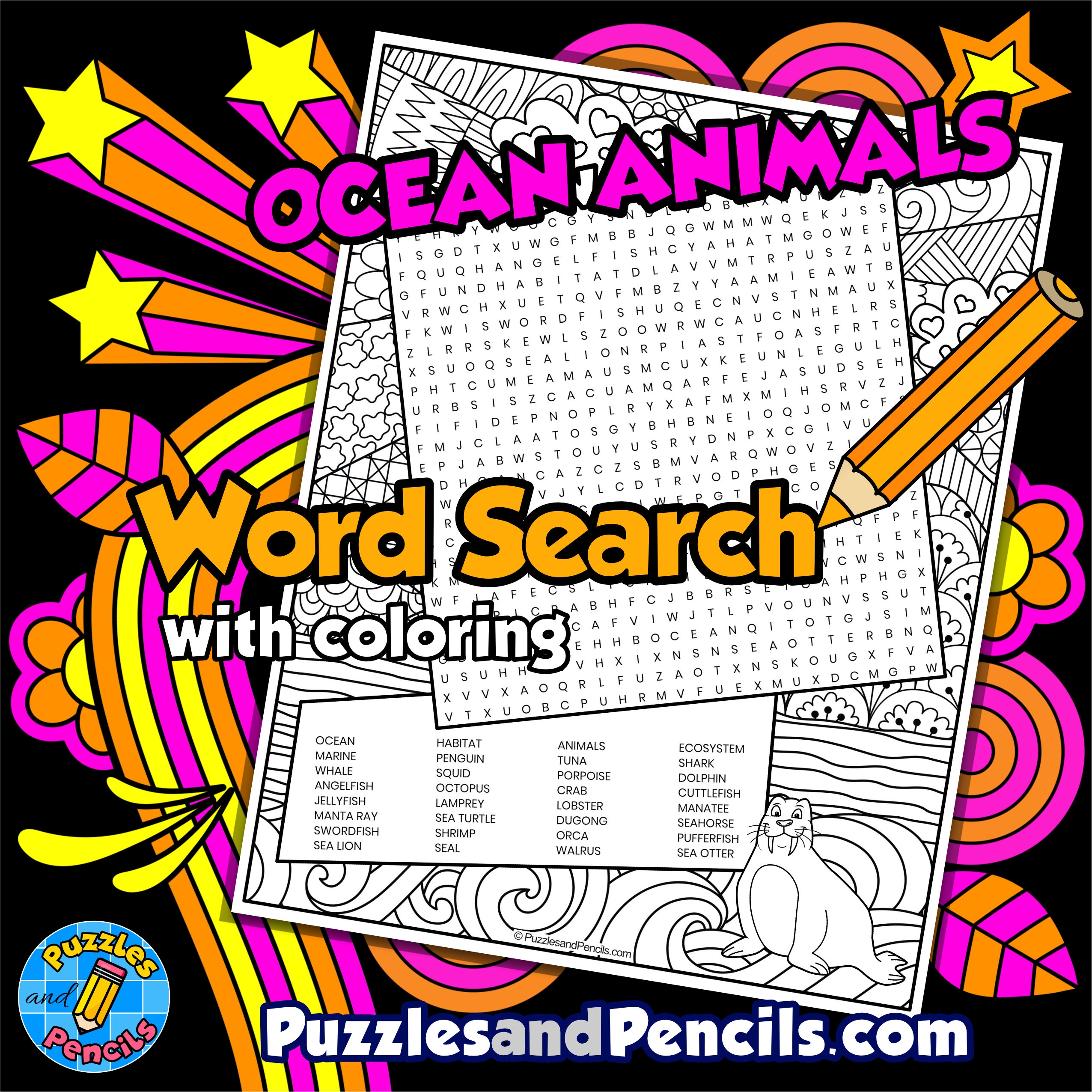 Ocean Animals Word Search Puzzle With Coloring Ocean Habitat Wordsearch Made By Teachers Ocean Animals Word Search Puzzle With Coloring Ocean Habitat Wordsearch Made By Teachers