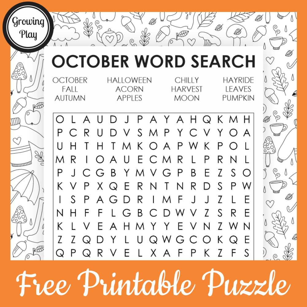 October Word Search Free Printable Growing Play October Word Search Free Printable Growing Play