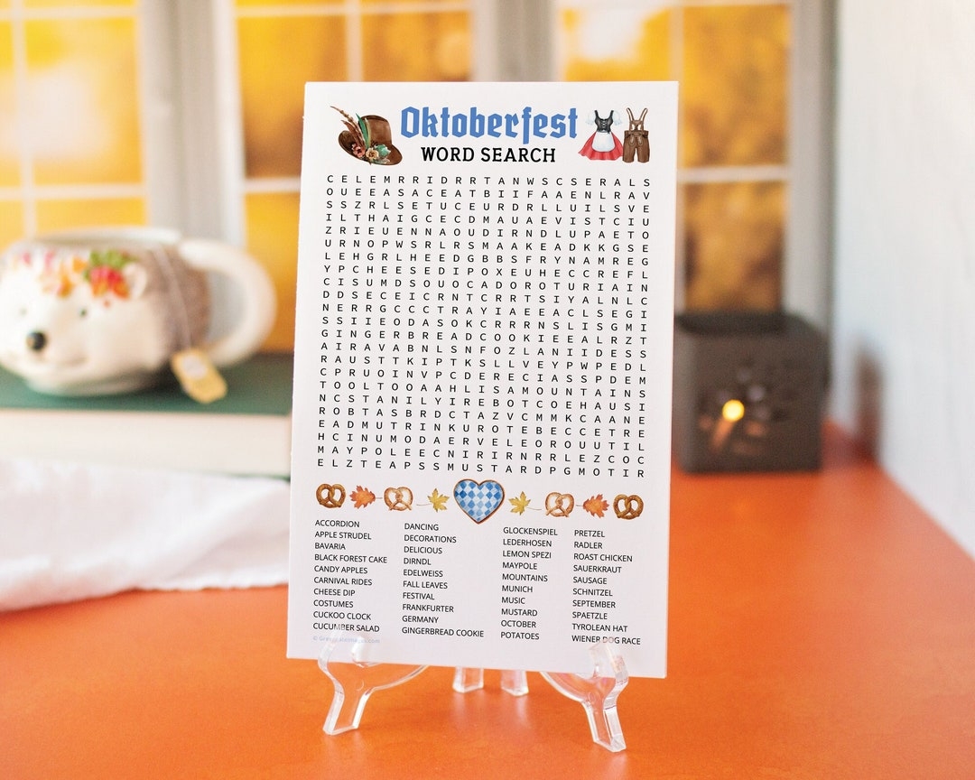 Oktoberfest Word Search Printable Oktoberfest Word Search Printable
