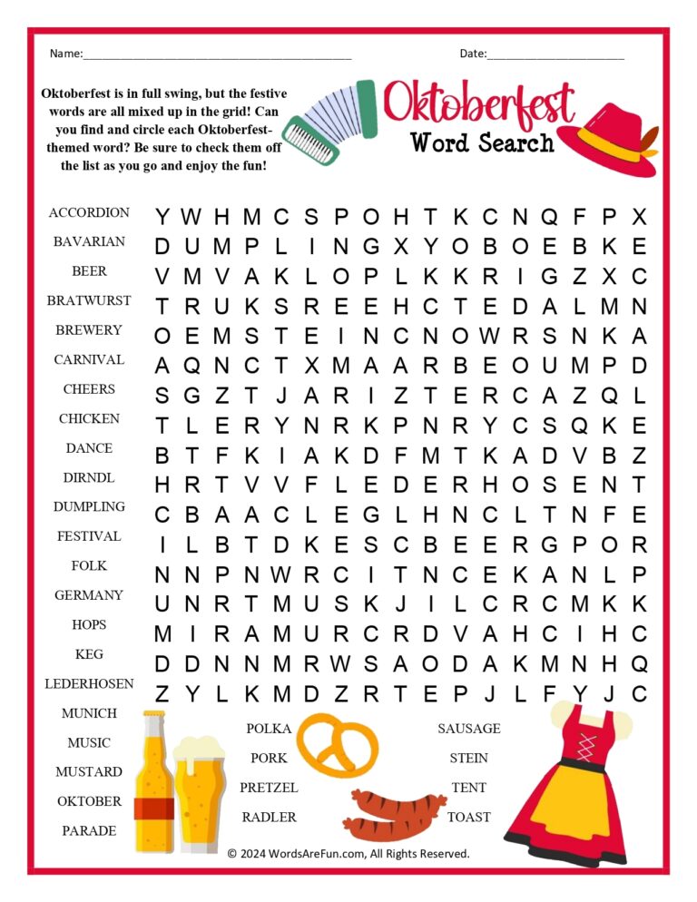 Oktoberfest Word Search