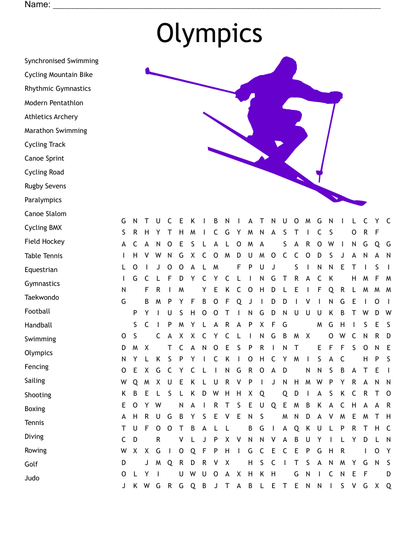 Free Printable Olympic Word Searches