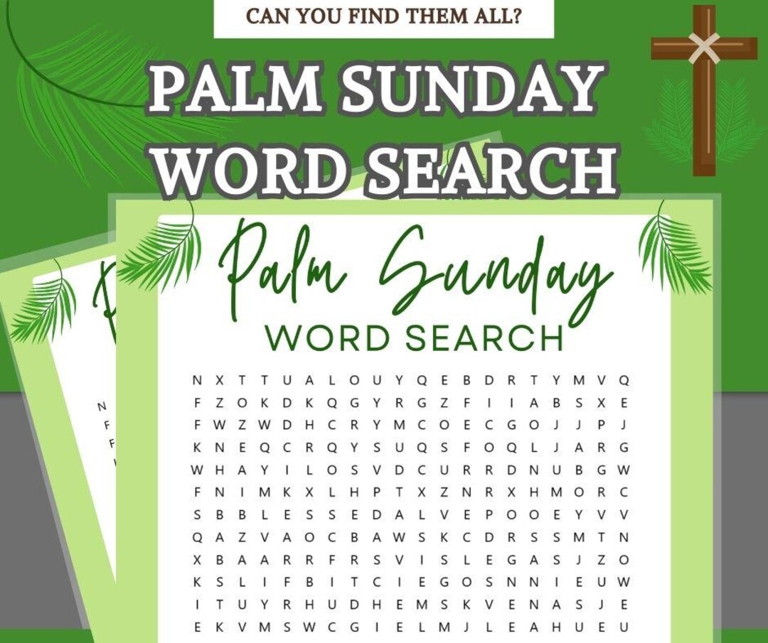 Palm Sunday Word Search bible Palm Sunday Game Printable Instant Download Sunday School Games Etsy Palm Sunday Word Search bible Palm Sunday Game Printable Instant Download Sunday School Games Etsy