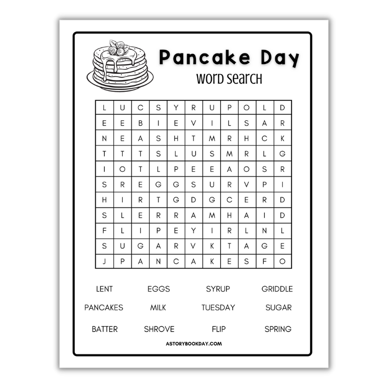 Pancake Day Word Search A Fun Activity For Kids Free Printable Pancake Day Word Search A Fun Activity For Kids Free Printable