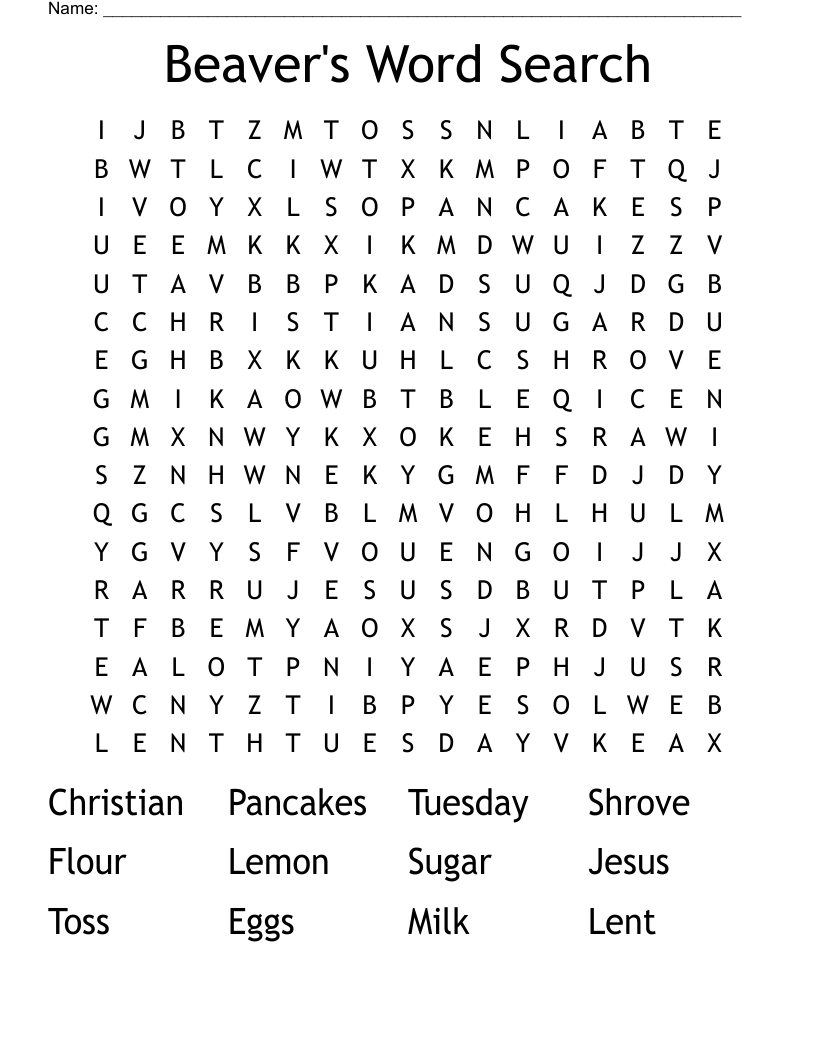 Pancake Day Word Search WordMint Pancake Day Word Search WordMint