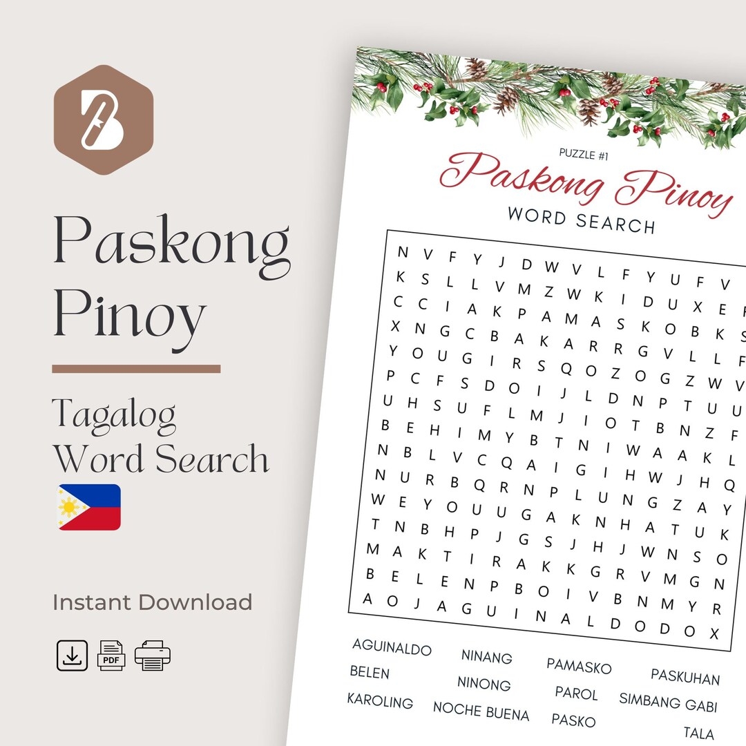Filipino Word Search Printable