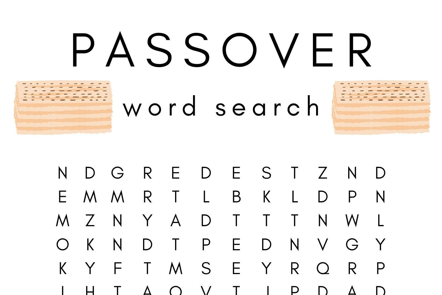 Passover Word Search Instant Download Etsy UK