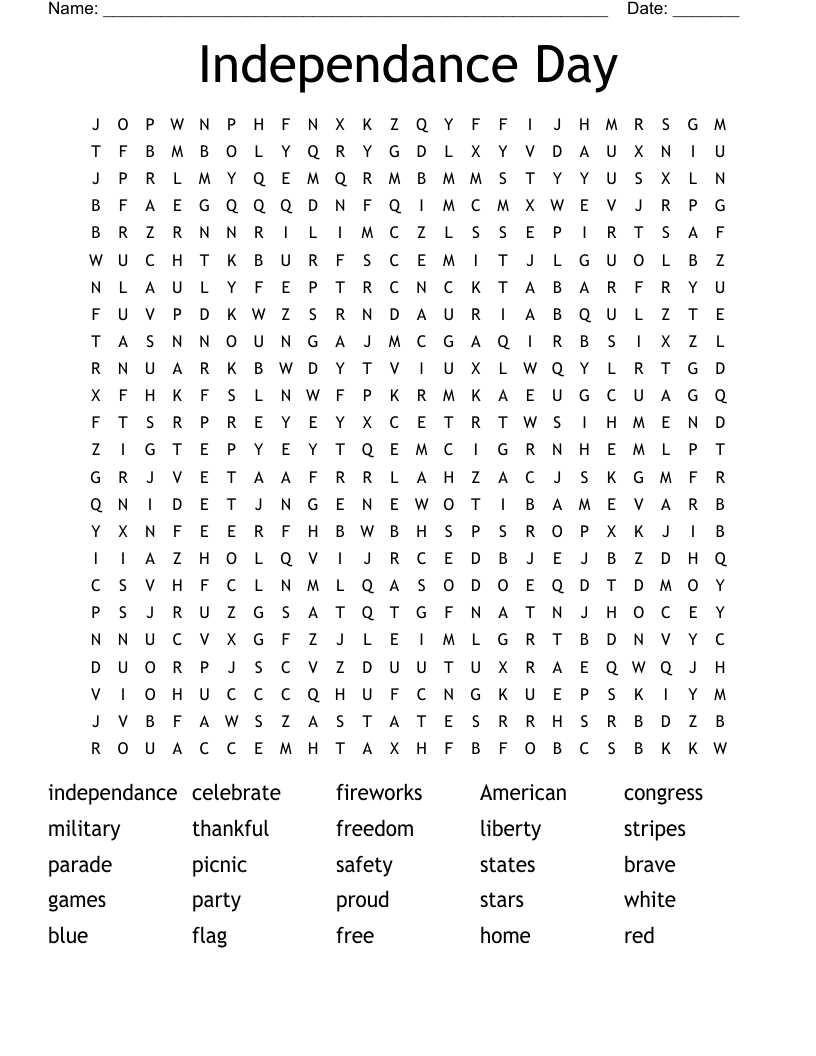 Patriotic Puzzle Word Search WordMint Patriotic Puzzle Word Search WordMint