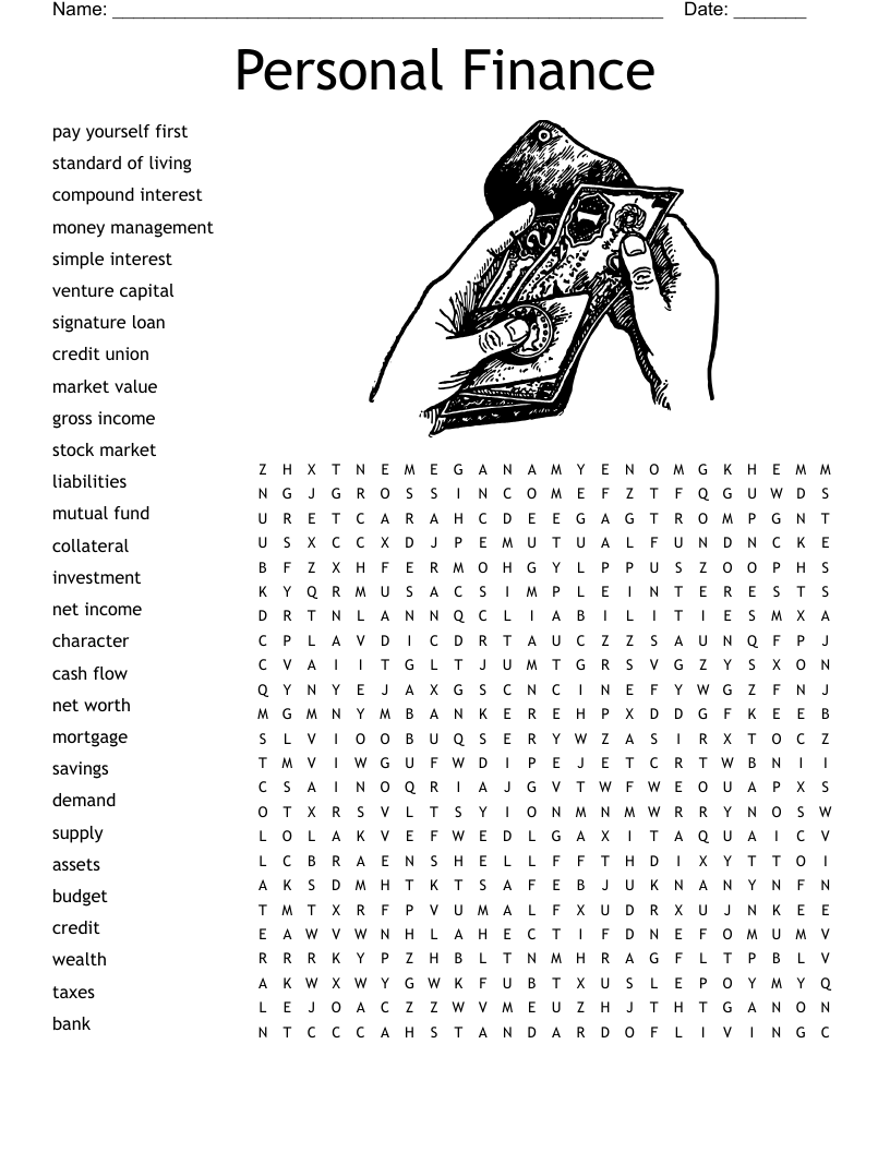 Personal Finance Word Search WordMint
