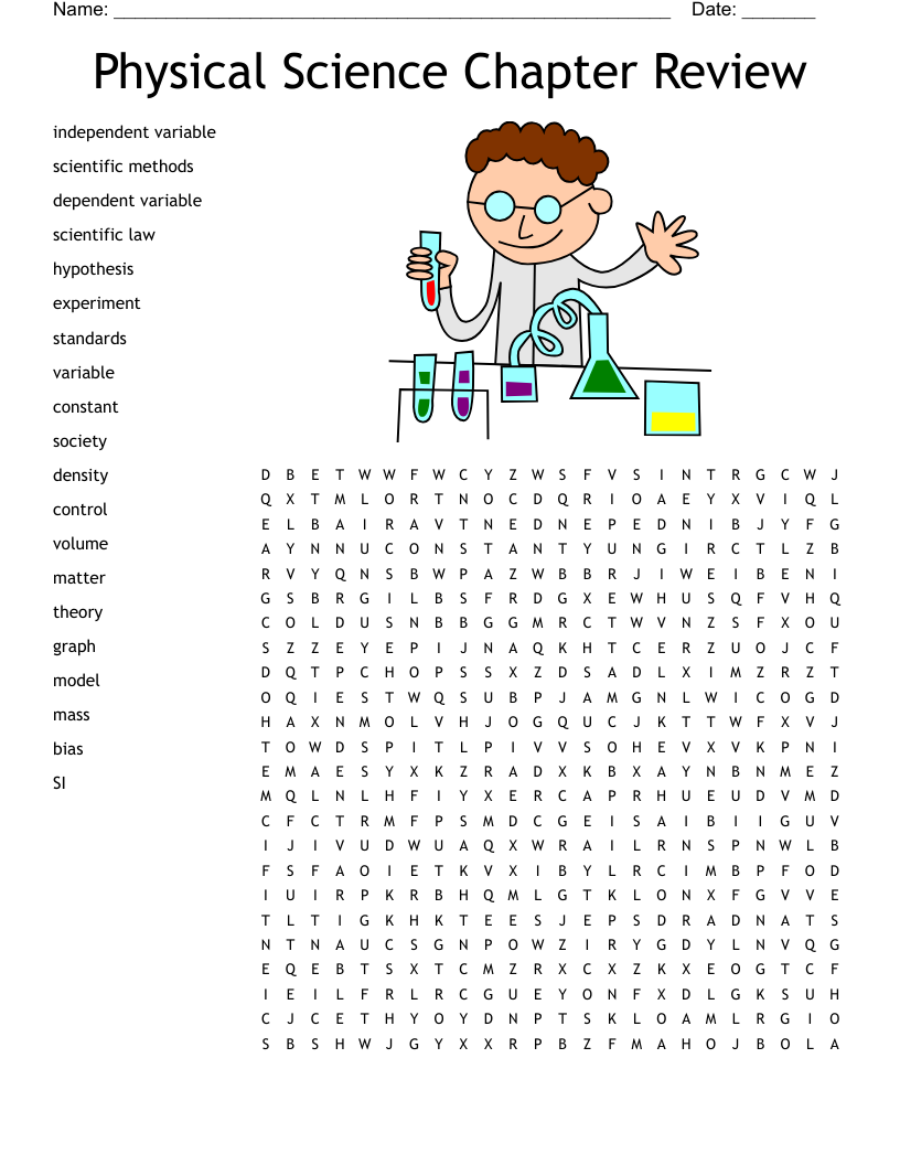 Physical Science Word Search WordMint