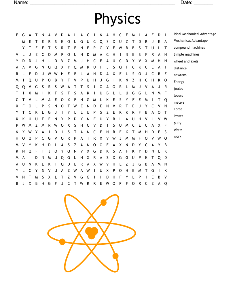 Physics Word Search WordMint Physics Word Search WordMint