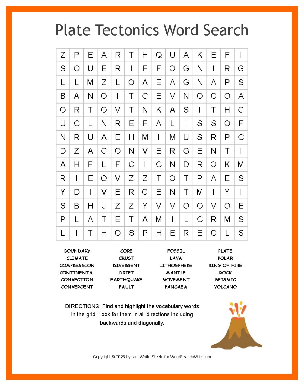 Plate Tectonics Word Search Plate Tectonics Word Search