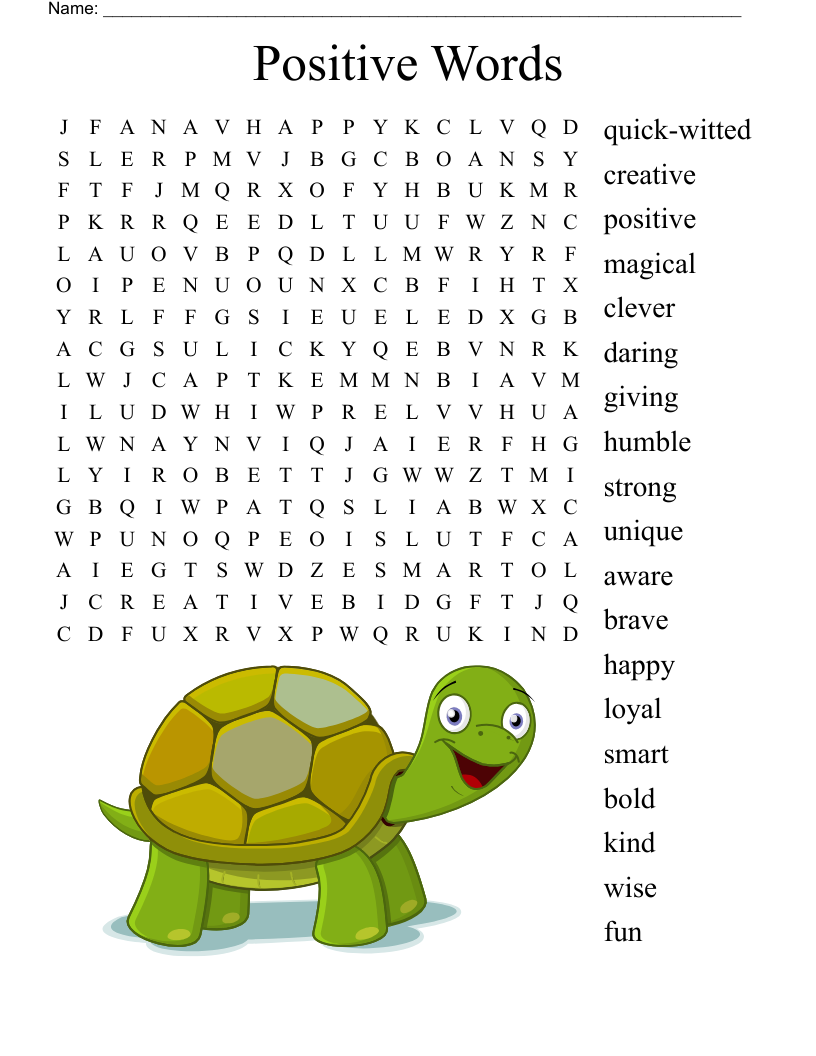 Positive Affirmation Word Search Free Printable