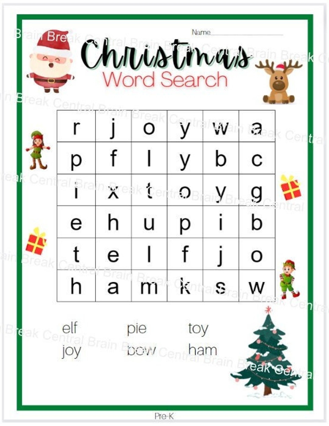 Pre k Christmas Word Search With Answer Key Printable Etsy Pre k Christmas Word Search With Answer Key Printable Etsy