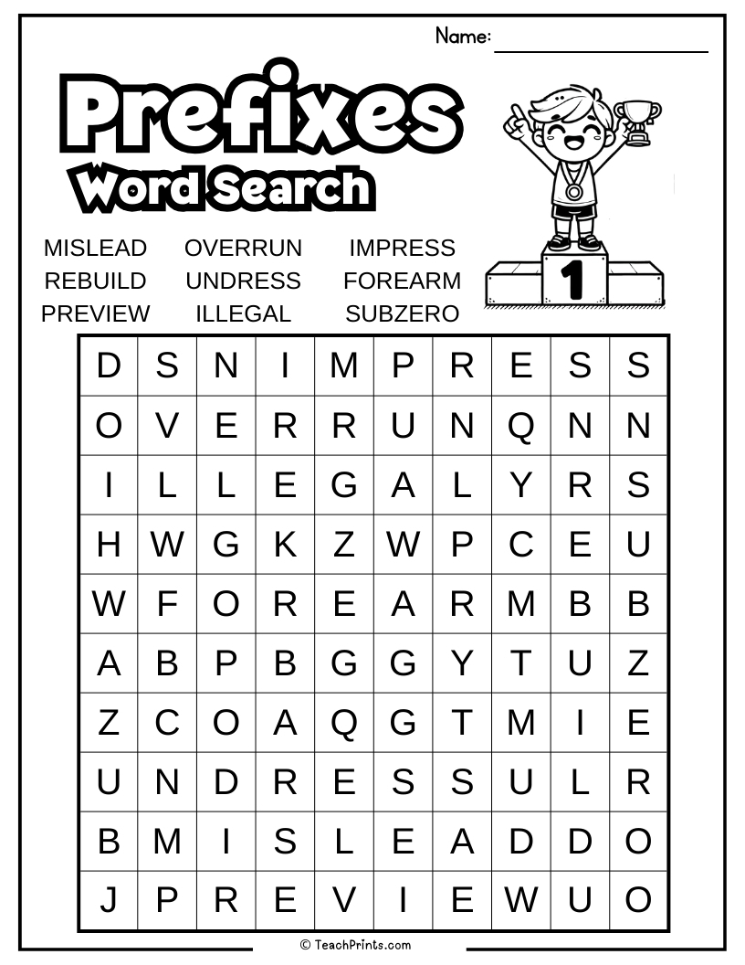 Prefix Worksheets 10 Free PDF Printables Teach Prints