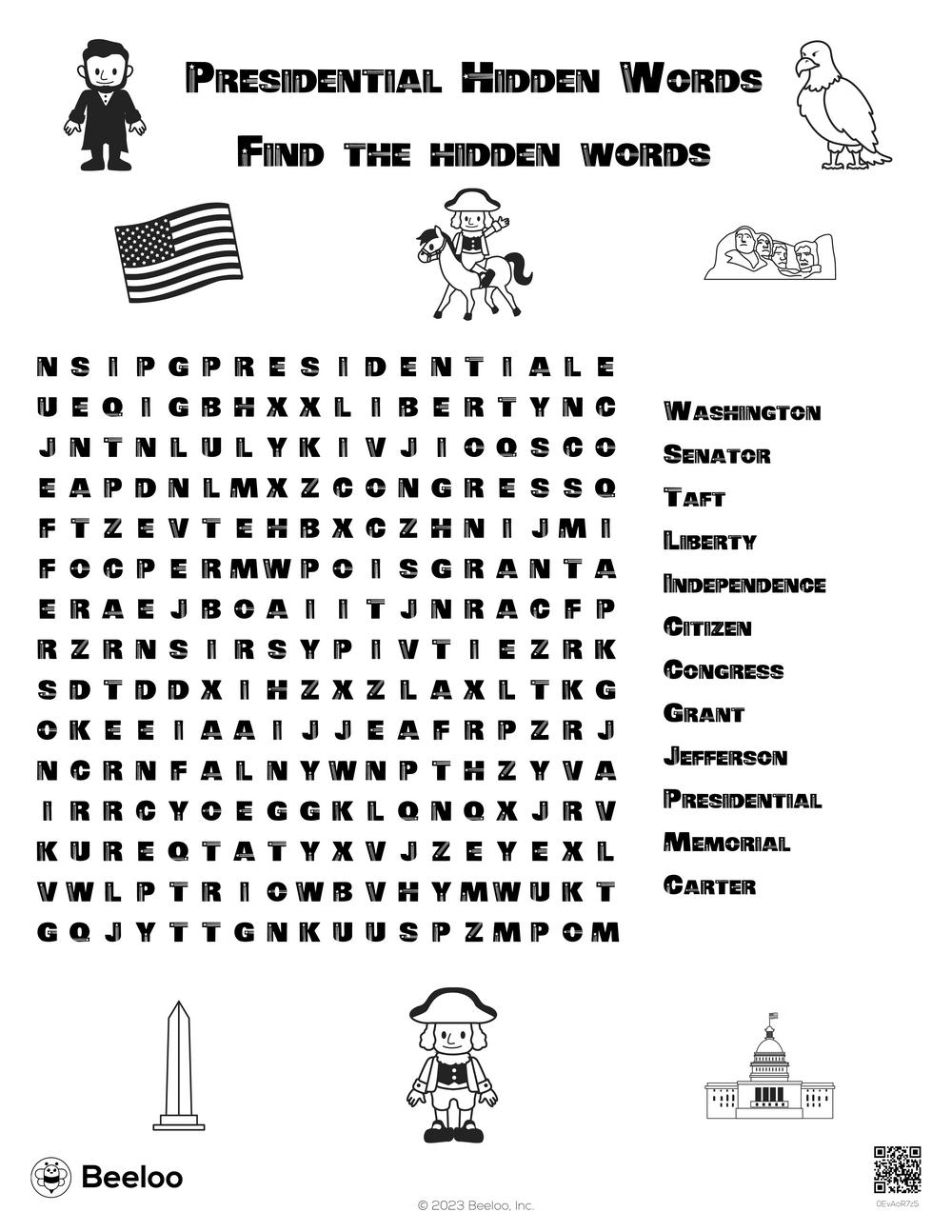 Presidents Day themed Word Searches Beeloo Printable Crafts And Activities For Kids Presidents Day themed Word Searches Beeloo Printable Crafts And Activities For Kids