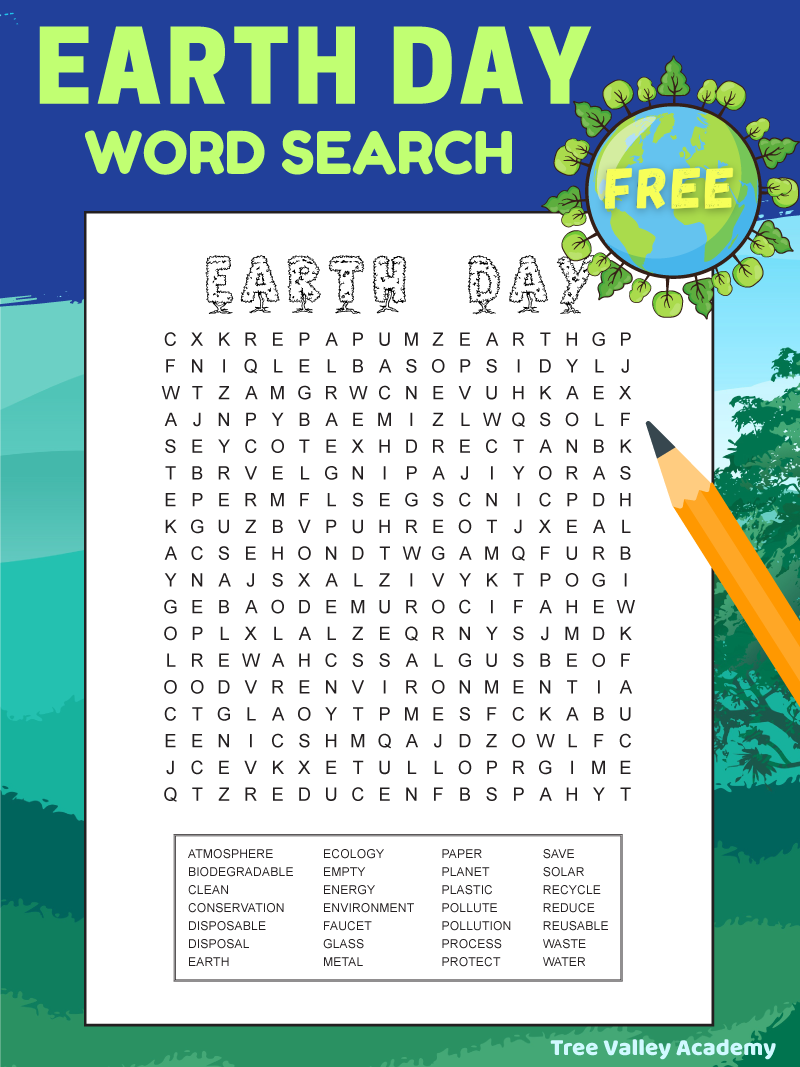 Printable Earth Day Word Search For 6th Graders U0026 Older Printable Earth Day Word Search For 6th Graders U0026 Older