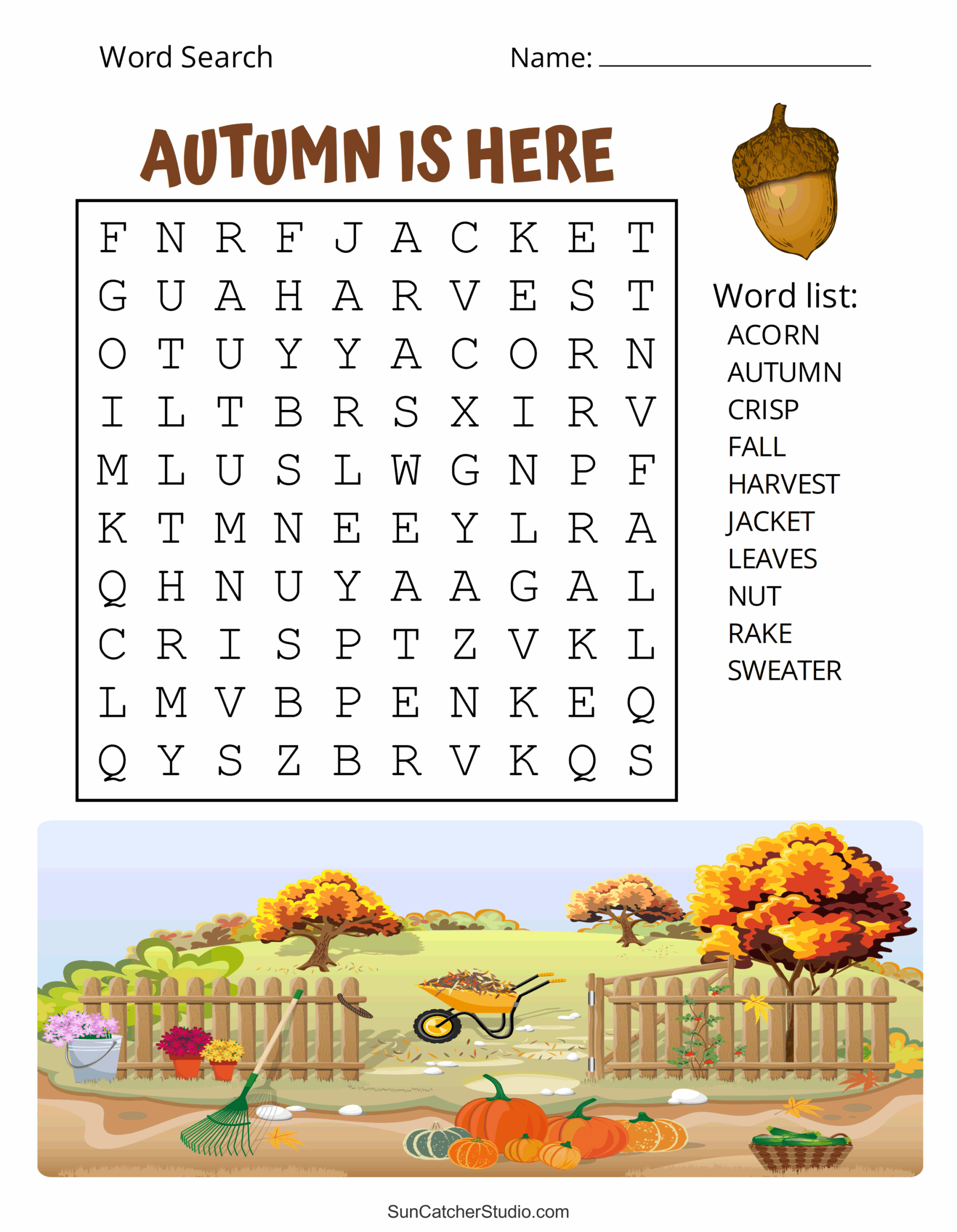 Printable October Word Search Printable October Word Search
