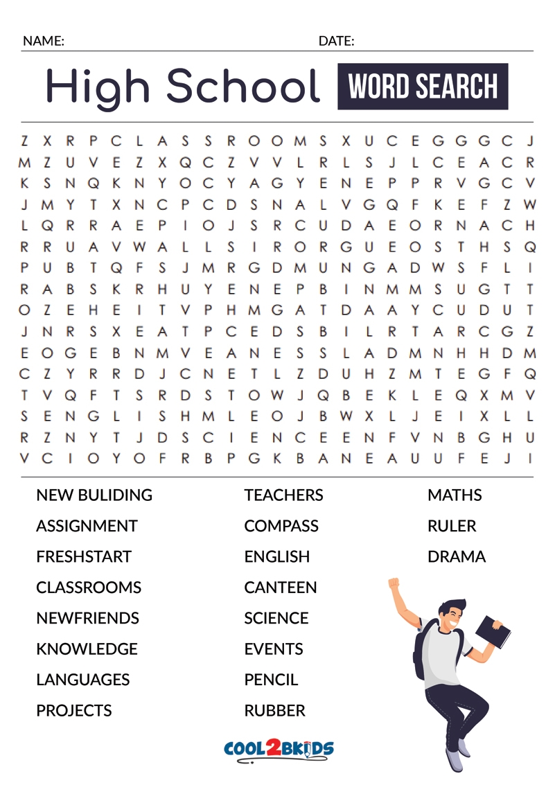 Printable High School Word Search Cool2bKids Worksheets Library Printable High School Word Search Cool2bKids Worksheets Library