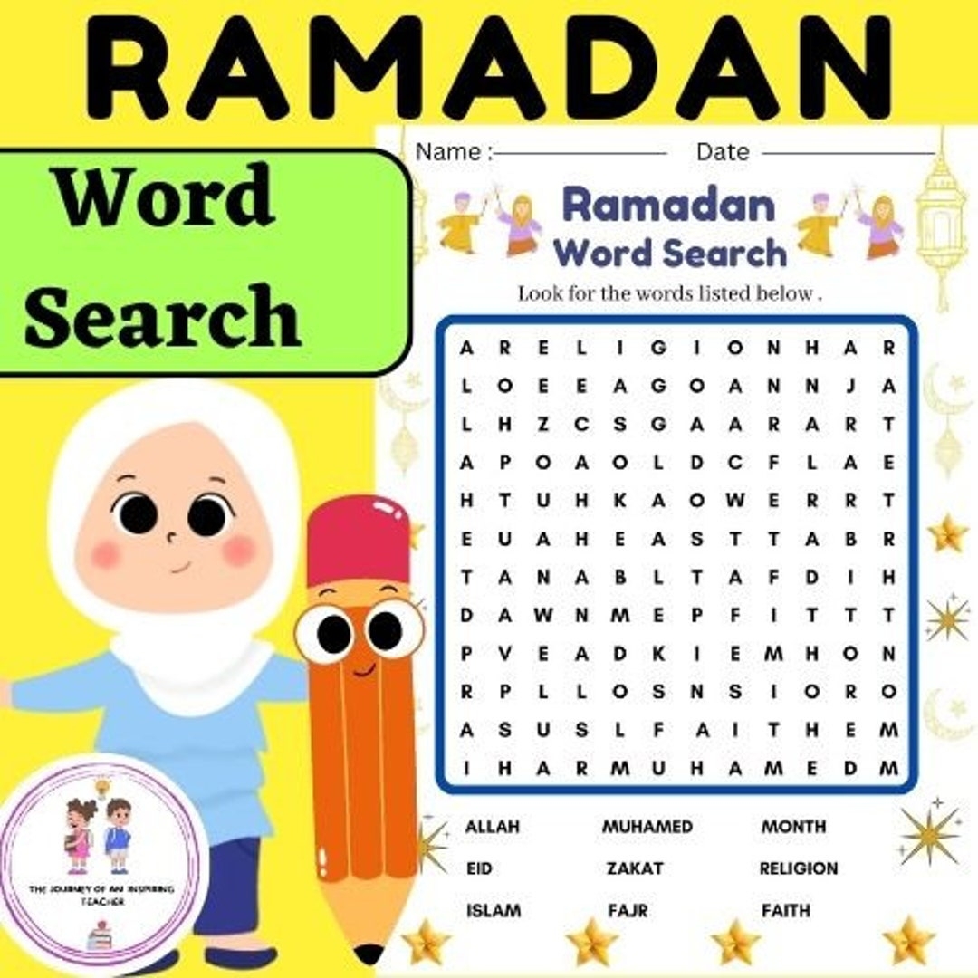 Printable Ramadan Word Search Activity For Kids U0026 Adults Ramadan Preparation Muslim Homeschooling Rmdan Wordsearch Etsy