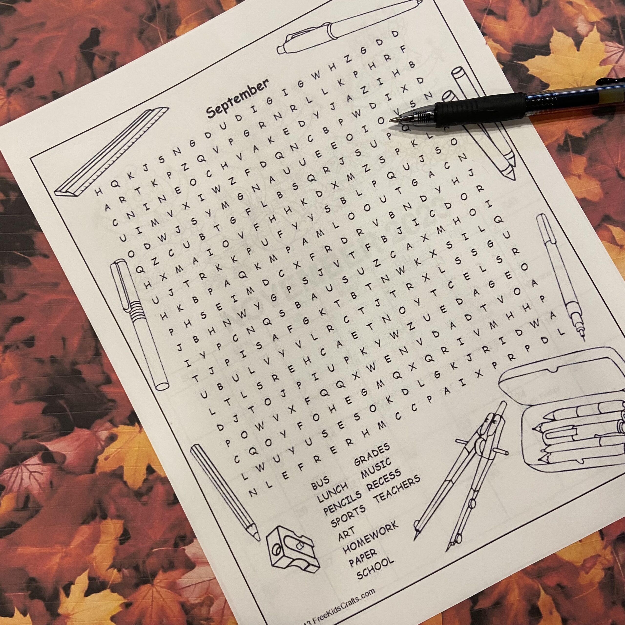 Printable September Word Search Printable September Word Search