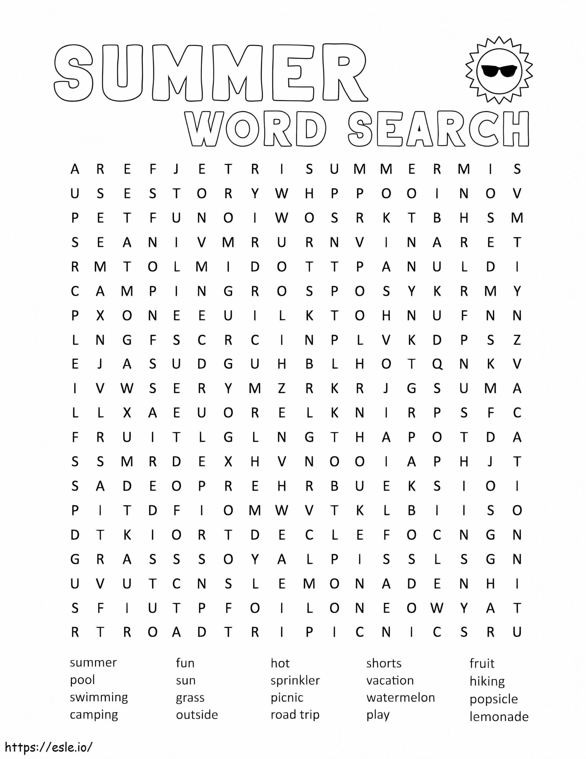 Printable Summer Word Search Coloring Page Printable Summer Word Search Coloring Page