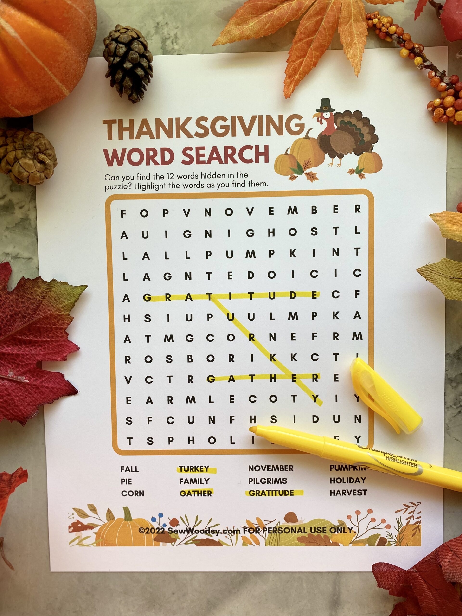 Printable Thanksgiving Word Search Sew Woodsy Printable Thanksgiving Word Search Sew Woodsy