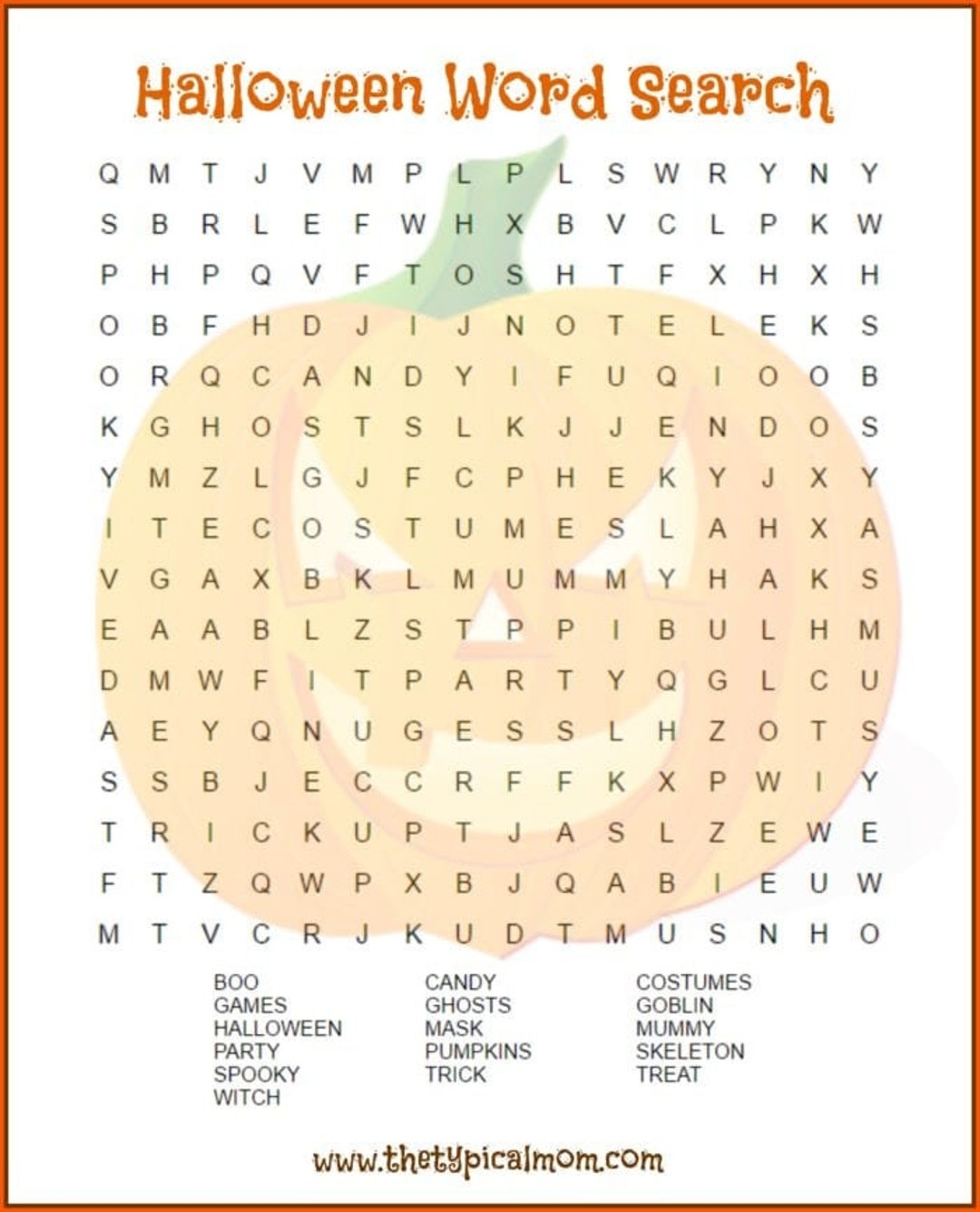 Printable Halloween Word Search For Adults Printable Halloween Word Search For Adults