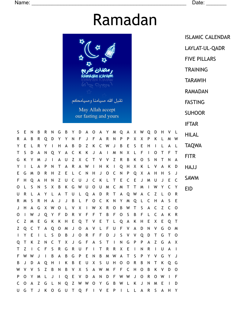Ramadan Word Search WordMint Ramadan Word Search WordMint