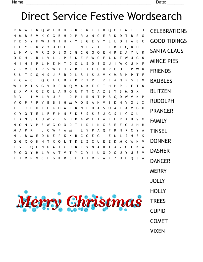 Reindeer Word Search WordMint Reindeer Word Search WordMint