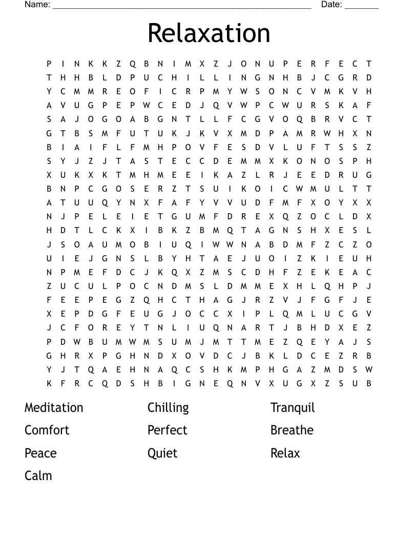 Mindfulness Word Search Free Printable Mindfulness Word Search Free Printable