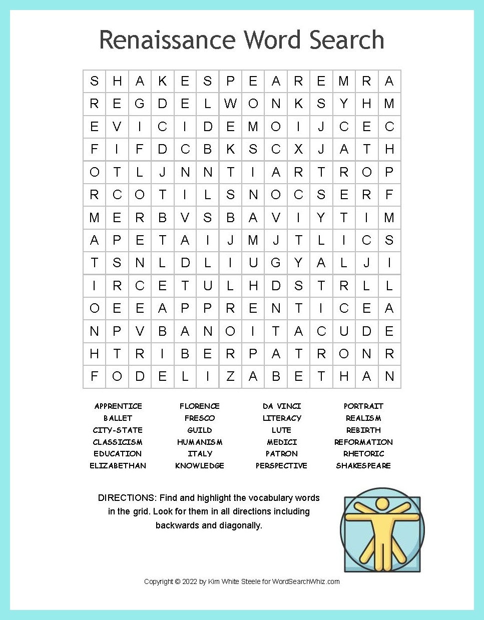 Renaissance Word Search Renaissance Word Search