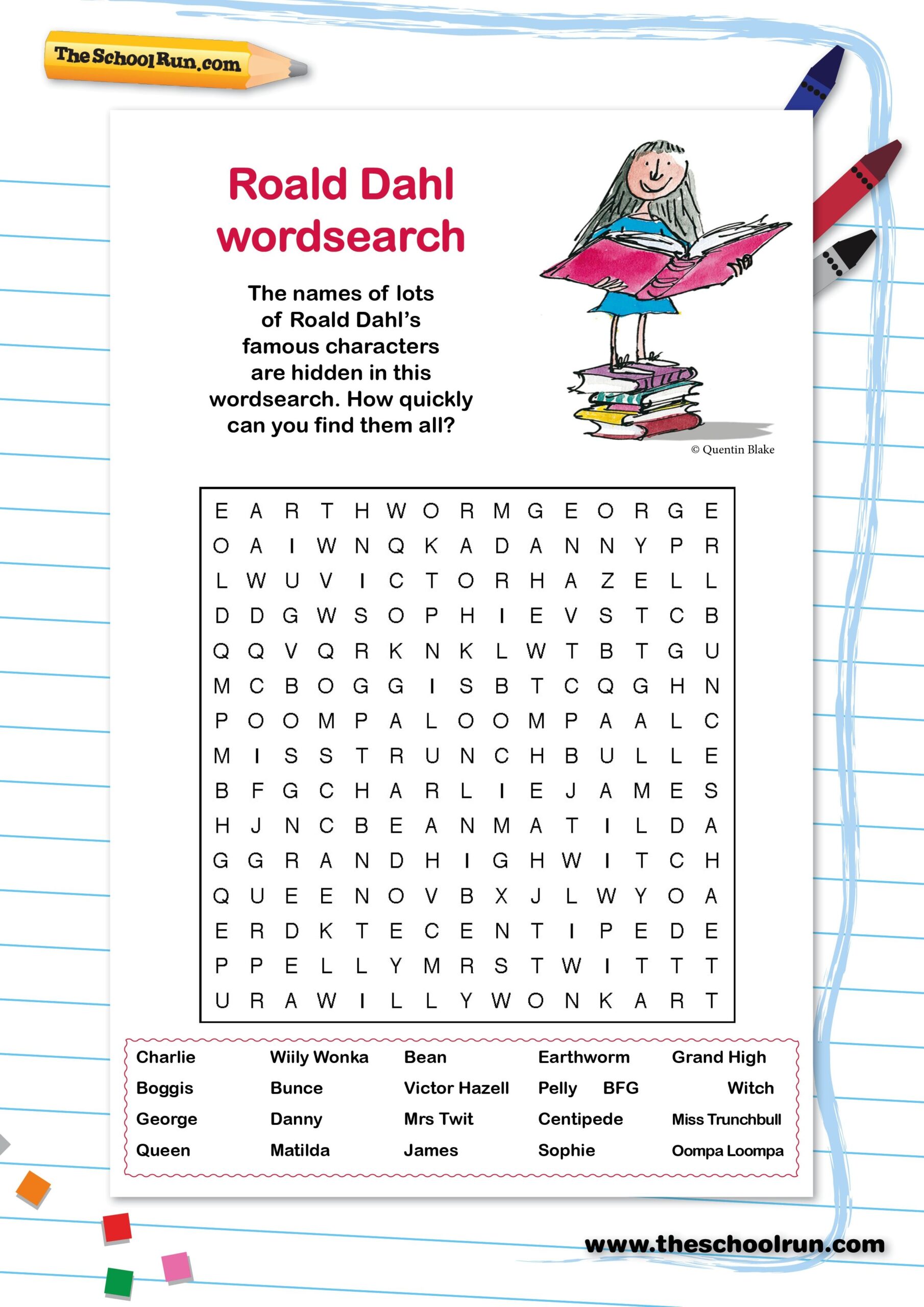 Roald Dahl Activity Roald Dahl Day Primary School Wordsearch Roald Dahl Activity Roald Dahl Day Primary School Wordsearch