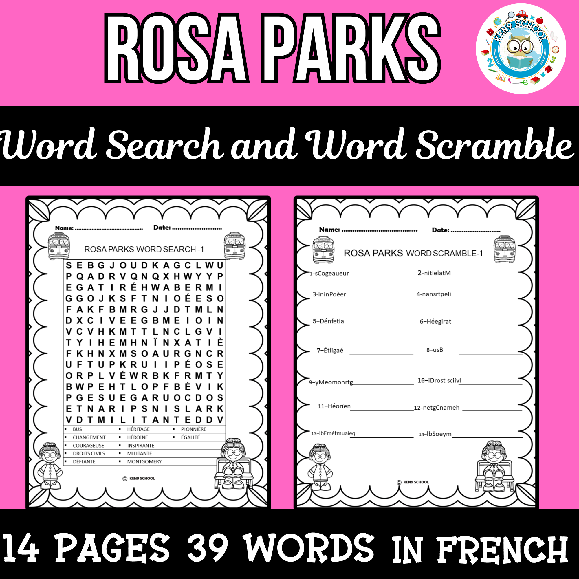 Rosa Parks Word Search And Word Scramble Puzzles In French Black History Month Made By Teachers Rosa Parks Word Search And Word Scramble Puzzles In French Black History Month Made By Teachers